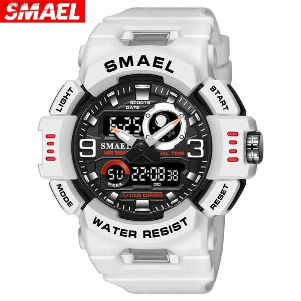 Autres montres Smael Sport Watch For Men LED Light Alarm Corloge numérique Double Temps Affichage Auto Date Backlight Youth Quartz Quartz wrists Malel2404
