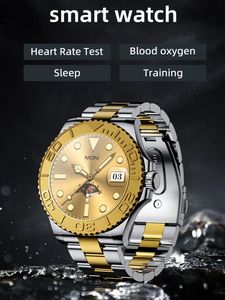 Andere horloges Smart Watch voor heren Smartwatch Connected AMOLED HD-scherm Multifunctioneel Fitness Sport Waterdicht Stalen polsklok BT Bellen 231216