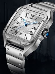 Andere horloges vierkante wijzerplaat topmerk luxe waterdicht heren automatisch mechanisch horloge mode casual sport zakelijk relogio 230804