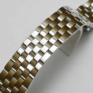 Autres montres Bracelet en acier inoxydable bracelet en métal haut de gamme solide bracelet poli bracelet extrémité courbe 24mm 23m 22mm 21mm 20mm 19mm 18mm J240222