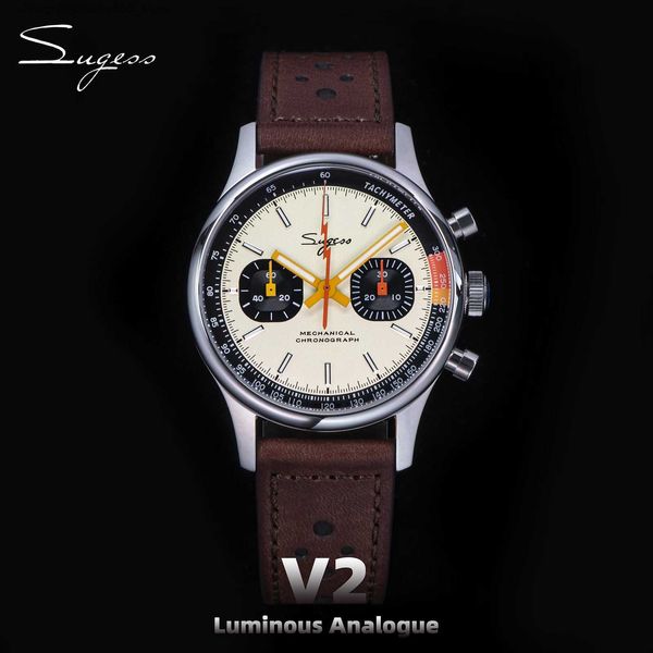 Autres montres Sugess of Men Chronographe Mécanique Poignets Tianjin ST19 nneck ment Pilot Mens Sapphire Crystal Gift V2 Q231204