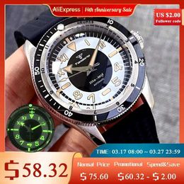 Autres montres Tandorio Vintage 20ATM Dive Swim Montres Dôme Saphir Noir Blanc NH35 PT5000 40mm Automatique Mécanique Hommes Montre Lumineux Nouveau J240326