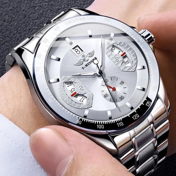 Otros relojes Ganador de las mejores marcas Relojes para hombres Moda transparente Diamante Movimiento de engranaje luminoso Reloj de pulsera de diseño real con esqueleto mecánico masculino 231021