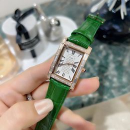 Autres montres Montre en or vintage diamant marque originale montre-bracelet en cuir rectangle dames montres résistantes à l'eau femmes montre 231118
