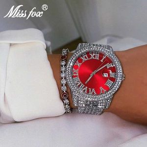 Autres montres Montre pour femmes élégant élégant glacé diamant robe montres marque MISSFOX Date étanche Quartz horloge à main pour femme nouveau en J240131