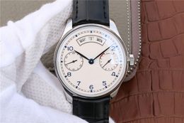 Andere horloges Heren automatisch mechanisch horloge met witte wijzerplaat Oein 44 mm IW 503501 lederen band luxe AAA topkwaliteit 230612