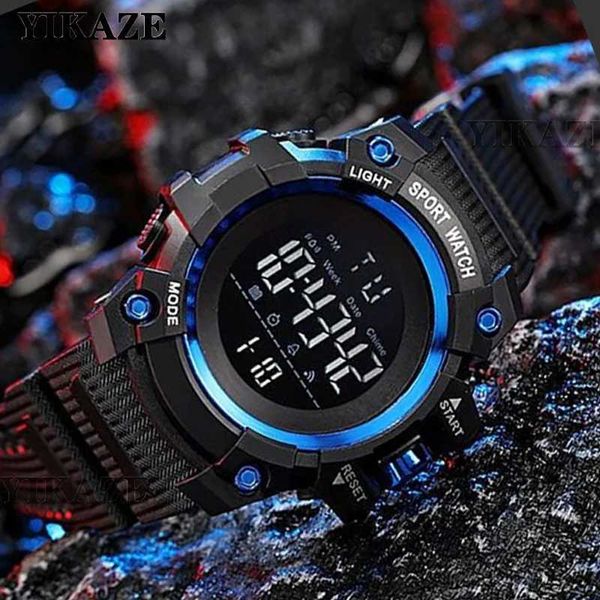 Otros relojes YIKAZE Relojes militares para hombres Cronómetro de cuenta regresiva Reloj deportivo Reloj de pulsera para hombres de lujo Reloj electrónico LED digital resistente al agua para niños 240125