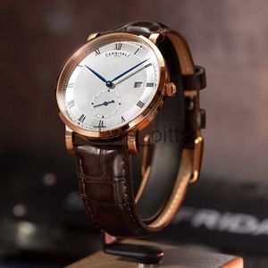 Autres appareils portables Carnaval Fashion simple Automatic Mething Watchs Men Affiche Watch Rose Gold Leather Clowrelogio Masculino NE S