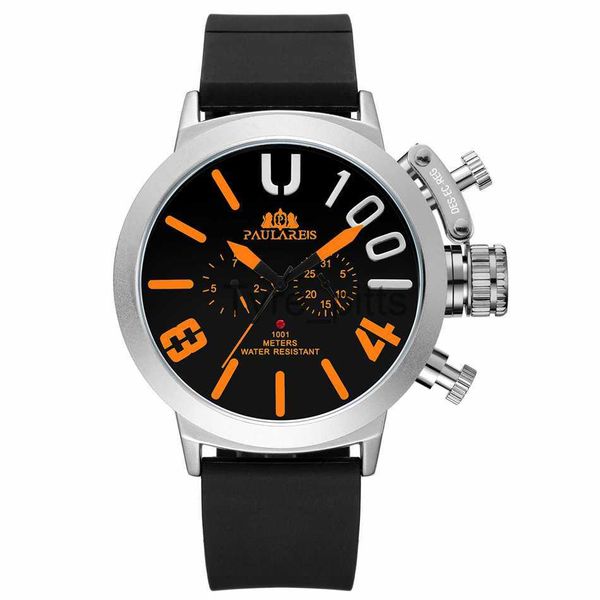 Autres appareils portables Montre de luxe pour homme Automatique à remontage automatique Bracelet en caoutchouc mécanique Noir Argent Boîtier de bateau Orange Gris Classique U Montre Reloj Hombre x0821