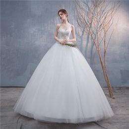 Autres robes de mariée dentelle paillettes brillante robe simple pour les femmes sexy manches sans bretelles grande taille robes de mariée de NoviaAutre