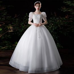 Autres robes De mariée robe à manches bouffantes Vestidos De Novia 2022 robe De princesse dentelle paillettes Simple mariée sur mesure