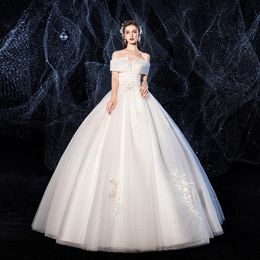 Autres robes de mariée brillant le cou de bateau à paillettes hors de l'épaule vestidos de novia 2022 robe pour femmes luxe plus taille princesse