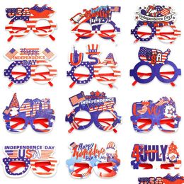 Andere bruiloft zijn voorstanders American Independence Day feestbril JY 4th National Decoration Accessories USA STARS EN STRIPES FRAMES DRO DHQEG