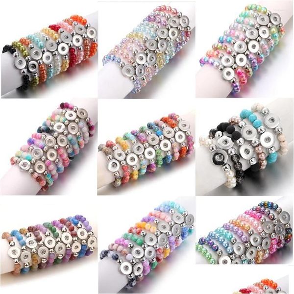 Autres bracelets de charme de charme de mariage 10pcs / lot Bracelet de perle en gros Bouton 18 mm But bricolage Perles faites à la main Charmes pour femmes Jewelr DH5WQ