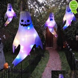 Andere bruiloft zijn groot LED Halloween Outdoor Light Hanging Ghost Party Dress Up gloeiende griezelige lamp Horror Props Home Bar Decora Dhho7