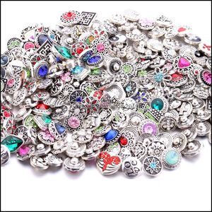 Andere groothandel 12 mm snap knoop sieradencomponenten gemengde kleur strass Regatone bloem metalen snaps knopen passen diy armband n dhseller2010 dhplg