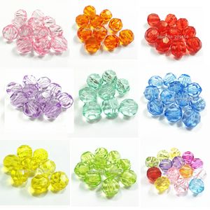 Autre vente en gros 6mm8mm10mm12mm14mm16mm18mm20mm perles acryliques transparentes à grandes facettes pour bijoux de modeDIYBeads sacs conception 230425