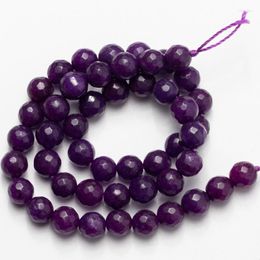 Andere groothandel natuursteen gefacetteerde paarse jades kralen los voor sieraden maken 4 6 8 10 mm doe -het -zelfarmband ketting oorbellen rita22