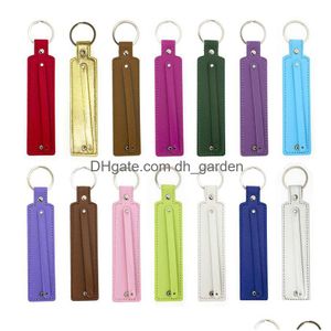 Autres prix de gros 10pcs porte-clés en cuir pu avec petite ceinture de 8 mm peut à travers le charme coulissant / lettres livraison directe bijoux Dhgarden Dhwk2