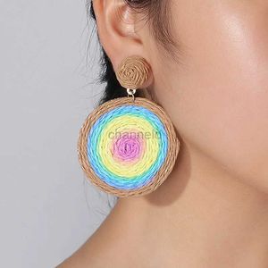 Autres boucles d'oreilles lafites tissées à la main pour femmes Design de mode randonnée rond