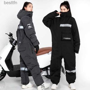 Autres vêtements 2022 Veste de moto d'hiver Combinaison coupe-vent à l'épreuve du froid Équipement de moto de cross-country Combinaison de ski pour hommes et femmes L231007