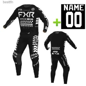 Autres vêtements 2023 Black FXR Podium Gear Set Ventes de vélo de terre hors route Motocross Set Motorcycle Clothing Breathable MX Combol231007