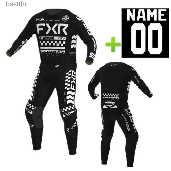 Autres vêtements 2023 Noir FXR Podium Gear Set Dirt Bike Vêtements Hors Route Motocross Set Vêtements De Moto Respirant MX ComboL231007