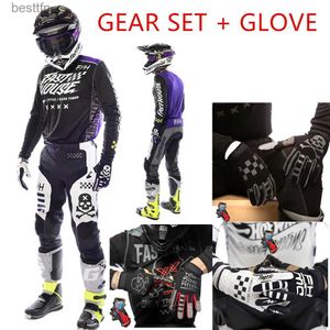 Autres vêtements 2023 SHIFT MX Pantalon et ensemble de motocross Combinaison de course de motocross Moto Dirt Bike Off Road Gear SetL231007