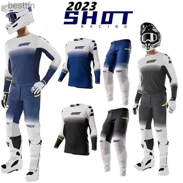 Autres vêtements 2023 SHOT MX Gear Set Pantalon de course de motocross VTT Kits de vélo tout-terrain Moteur Moto Costume Noir Hommes HL231007