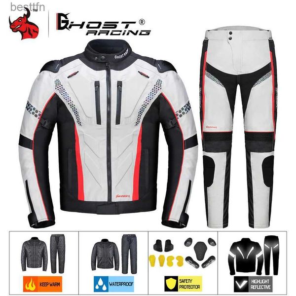 Otra ropa 5XL GHOST RACING Chaqueta de motocicleta Equipo de protección Moto Montar Moto Chaqueta Impermeable A prueba de viento Moto Trajes de motocicleta L231007