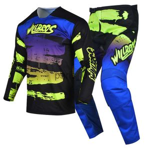 Overige Kleding Volwassen MX Set Motorfiets Blauw Groen Downhill 2023 Willbros en Broek Combo Motocross Racing Pak MTB Crossmotor Rijden x0926