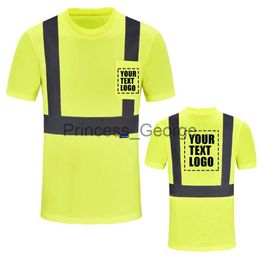 Anderen Kleding AYKRM Reflecterend T-shirt Hoge zichtbaarheid Fluorescerende werkkleding met korte mouwen Veiligheid Werk Running Tee Top Streetwear x0711