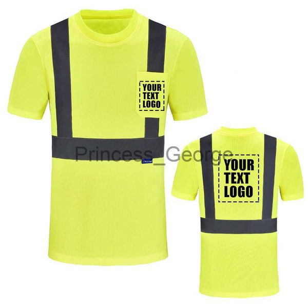 Autres vêtements AYKRM t-shirt réfléchissant haute visibilité à manches courtes vêtements de travail fluorescents sécurité travail course t-shirt haut Streetwear x0711