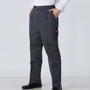 Autres Vêtements Uniformes de chef décontractés Cuisinière de cuisine Vêtements de travail Pantalon zèbre Hôtel Restaurant Boulangerie Restauration Élastique Droit Pantalon ample x0711