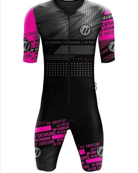 Autres vêtements Vêtements de cyclisme Ensembles Vv Sprotswear Cyclisme Skinsuit 20D Gel Pad Vêtements d'équitation Combinaison à manches courtes Triathlon Race Speedsuit Mens Pro Taille 2XS4XLH