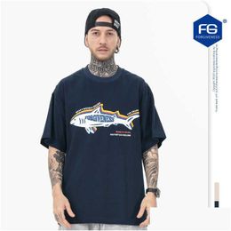 Autres vêtements FG Mens Wear Printemps / Été Nouvelle marque de mode American Shark Lettre Imprimer Couple T-shirt à manches courtes Drop Drop Deliver Dh3VC