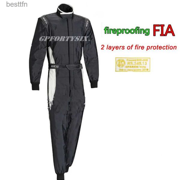 Autres vêtements FIA ignifuge certifié CE Moto Team Karting Racing Suits Moto Racing Car Club de deux couches combinaisons imperméables F1L231007