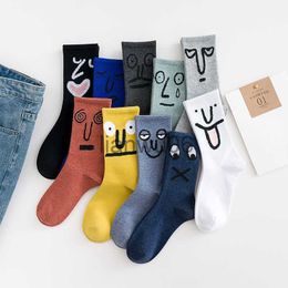 Autres vêtements Kawaii chaussettes unisexe Surprise mi femmes drôle mignon dessin animé Pop Socket mode rue Calcetines coton décontracté Calcetas sox J230830