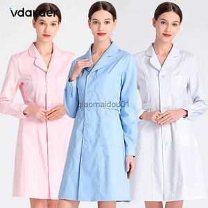 Autres vêtements Robe médicale Uniforme d'infirmière Blouse de laboratoire blanche à manches longues/à manches courtes pour uniforme de pharmacie Blouse de laboratoire Vêtements de travail pour soins infirmiers