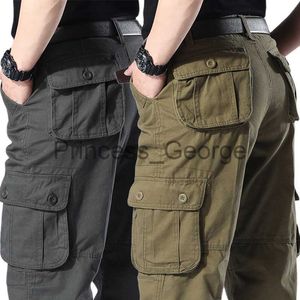 Others Apparel Men's Overalls Cargo Pants Casual Cotton Multi Pocket Baggy Military Army Work Pants Streetwear Straight Slacks Long Trousers x0711