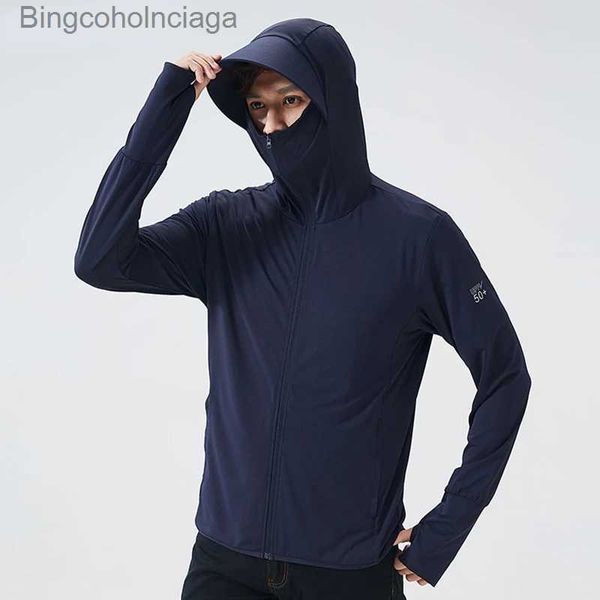 Otra ropa Hombres Cortavientos Ropa de protección solar Upf 50 Uv Block Hood Prendas de abrigo finas Chaqueta de verano Deporte Camping Pesca Abrigo de piel L231215