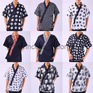 Autres Vêtements Hommes Femmes Restaurant Sushi Chef Travail Uniforme Service Alimentaire Imprimer Kimono Robe Style Japonais Cuisine Cuire Vestes Yukata Manteau Tops x0711