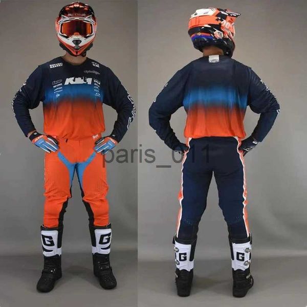 Autres vêtements Navy Orange Prêt à la course MX ATV Motocross Gear Set Team Moto Dirt Bike Pantalon de moto Combo ENDURO Racing Set H x0926