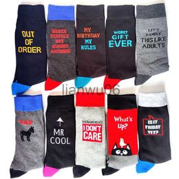 Autres vêtements Nouveau 15 Style Lettres Hommes Chaussettes Coton Nouveauté Chaussettes Drôles Hip Hop Tendance Rue Skateboard Longues Grandes Chaussettes J230830