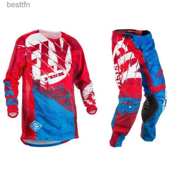 Autres vêtements NOUVEAU Fly Fish Motocross MX Racing Costume Pantalon Combos Moto Dirt Bike ATV Gear Set Rouge / Noir L231007