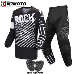 Otras prendas de vestir Nuevos pantalones de motocross Traje Negro Hombres MX MTB Conjuntos Combos Moto Equipo Enduro Racing Ciclismo Conjunto Todoterreno Dirt Bike Ropa L231007