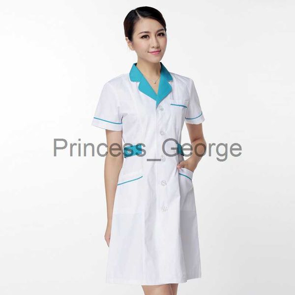 Autres Vêtements Date Infirmière Uniforme Femmes À Manches Courtes Col En V Tops Travail Uniforme Coton Top Chaude Dames Infirmière Robe SingleBreasted x0711