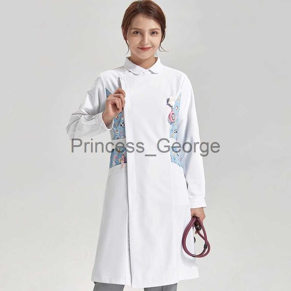 Autres Vêtements Infirmière Robe Scrubs Vitalité Soins De Santé Tunique Blanc Femmes Pet Vet Esthéticienne Travail Uniforme Style Robe D'allaitement Robes 80301 x0711