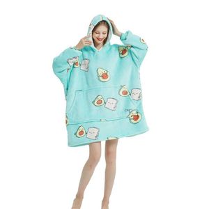 Anderen kleding oversized deken hoodies dames winter hoodies sweatshirt fleece gigantische tv -deken met mouwen pullover capuchon sweatshirts t221018