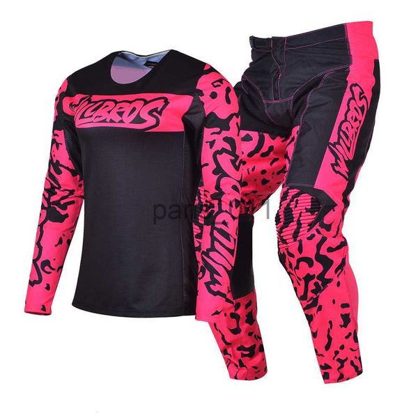 Otra ropa Pantalones rosados Conjunto de equipo de motocross Racing Bmx Race Enduro Outfit Moto Cross Suit Willbros Kits de motocicleta para mujer Lady x0926